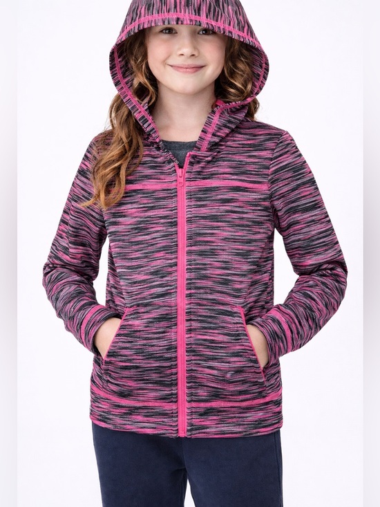 Gymboree Other - 🔥GYMGO  Girls Space Dye Full-Zip Hoodie Pink Black Size S (5-6) Thumbholes 🔥
